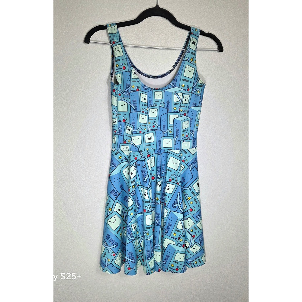 BlackMilk Adventure Time BMO Skater Dress Blue Cartoon Network Small Made in AU